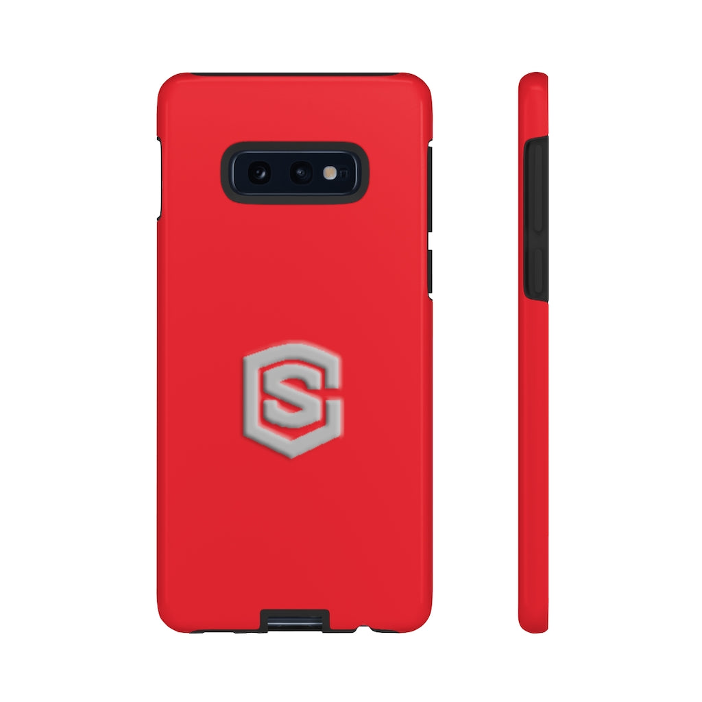 Red Tough Cases Silver Logo