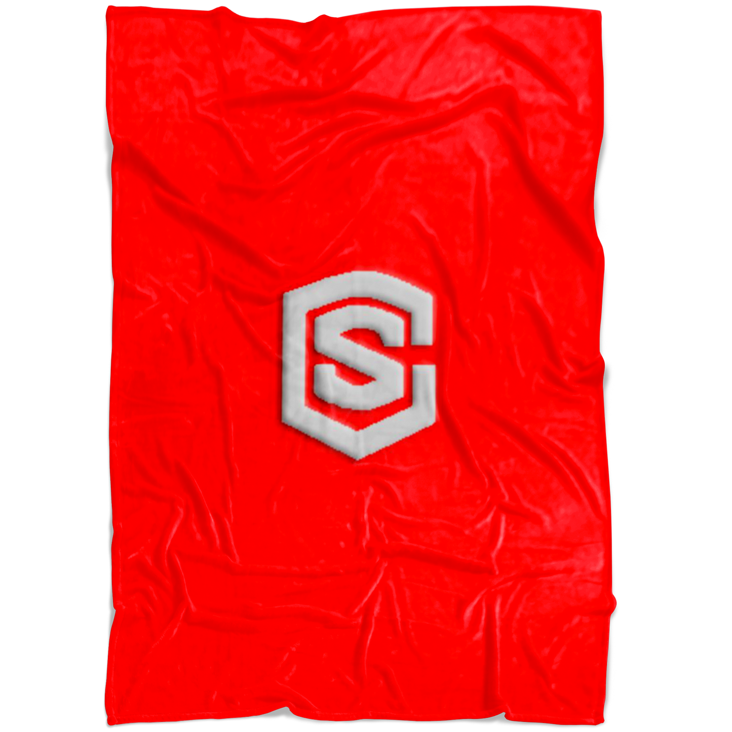 Red Fleece Blanket Silver Logo