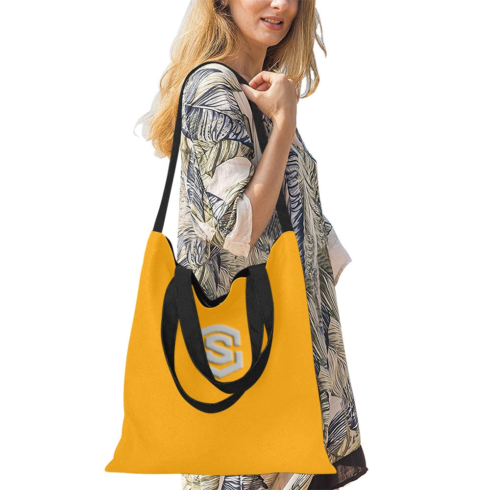 Orange All Over Print Canvas Tote Bag With Silver Logo All Over Print Canvas Tote Bag(Model1698)(Medium)