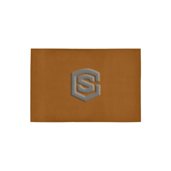 Brown Door Mat with Gray Logo Doormat 24" x 16" (Sponge Material)