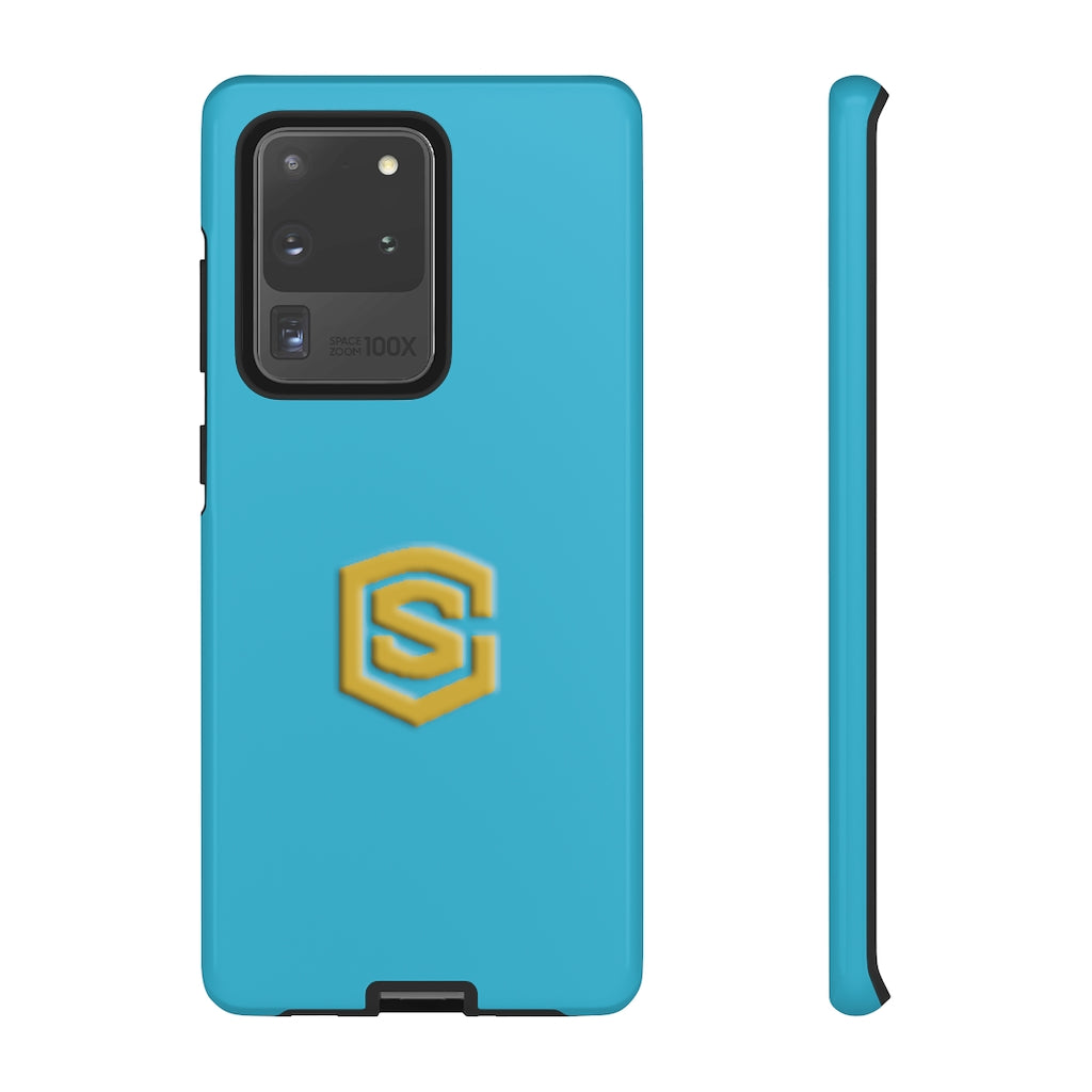 Blue Tough Cases Gold Logo