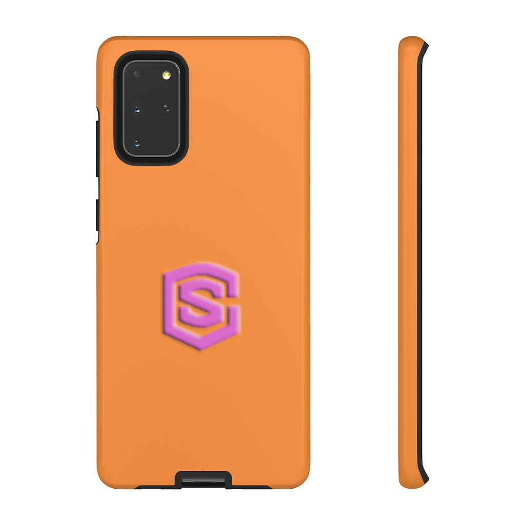 Orange Tough Cases Pink Logo