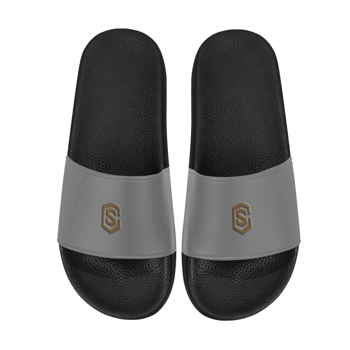 brown logo Men's Slide Sandals (Model 057)