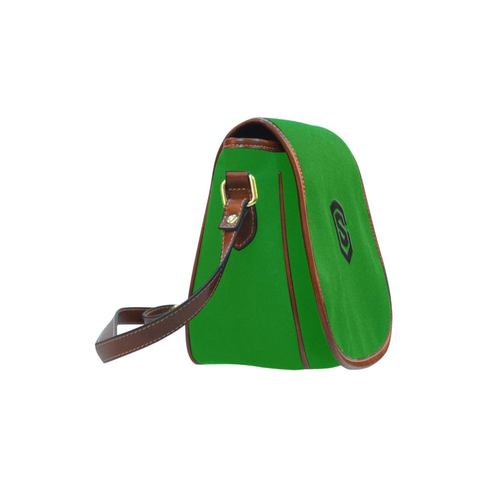 GREEN Saddle Bag WITH BLACK LOGO Saddle Bag (Model 1649) (Small)