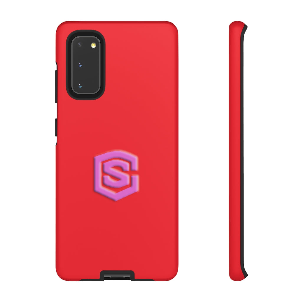 Red Tough Cases Pink Logo