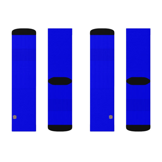 Blue Sublimation Socks with Gold Logo