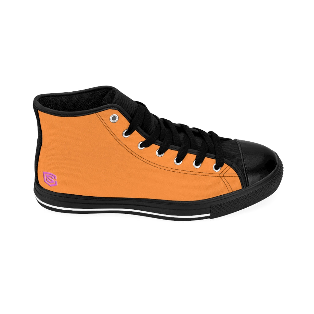orange Women's High-top Sneakers Pink logo
