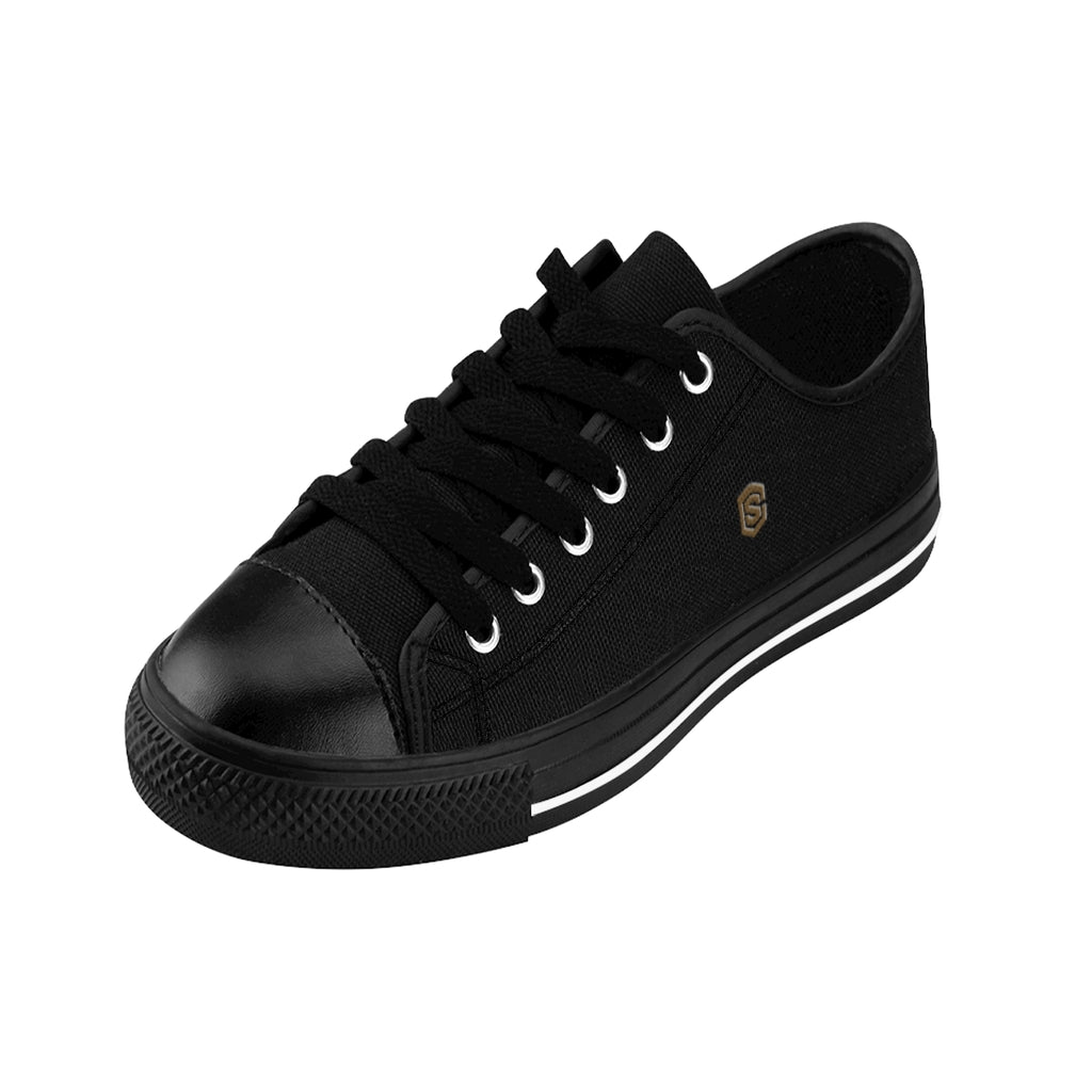 Black Men's Sneakers - brown logo