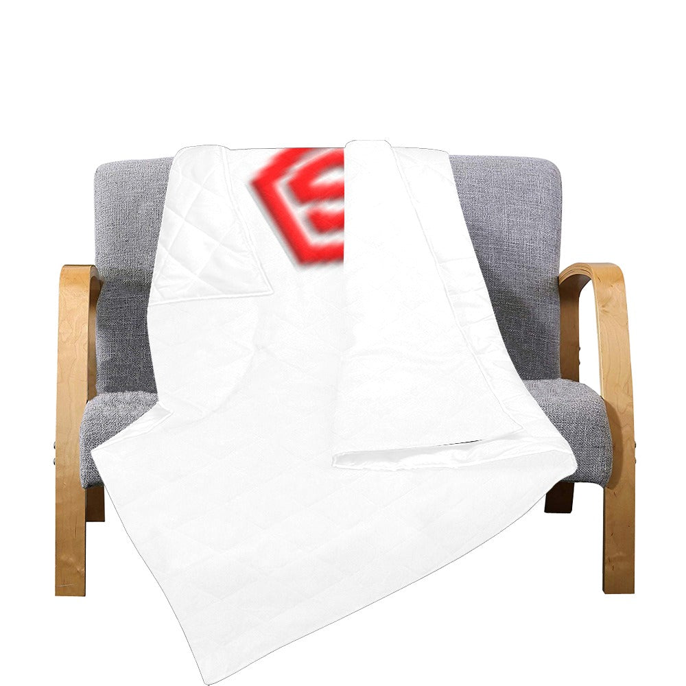 WHITE CUSTOM QUILT RED LOGO Custom Quilt  70" x 80"