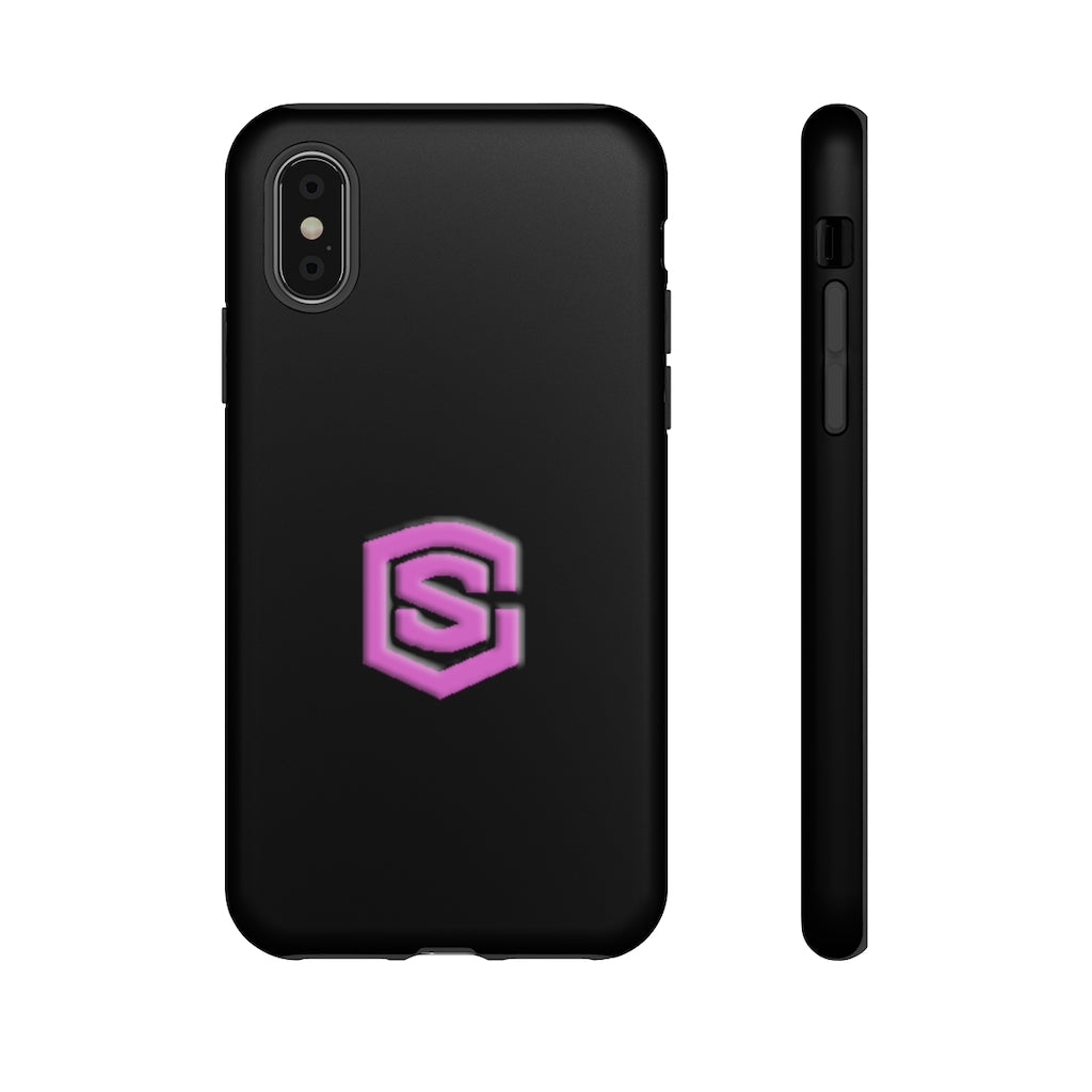 Black Tough Cases Pink Logo