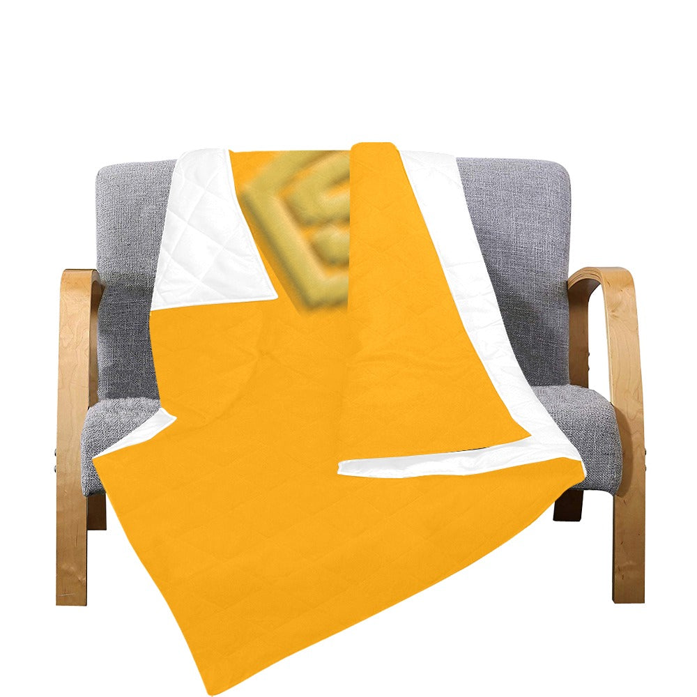 Orange Quilt with Gold Logo Custom Quilt  70" x 80"