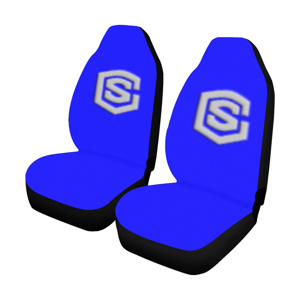 Blue Car Seat Covers Silver Logo Car Seat Covers (Set of 2)