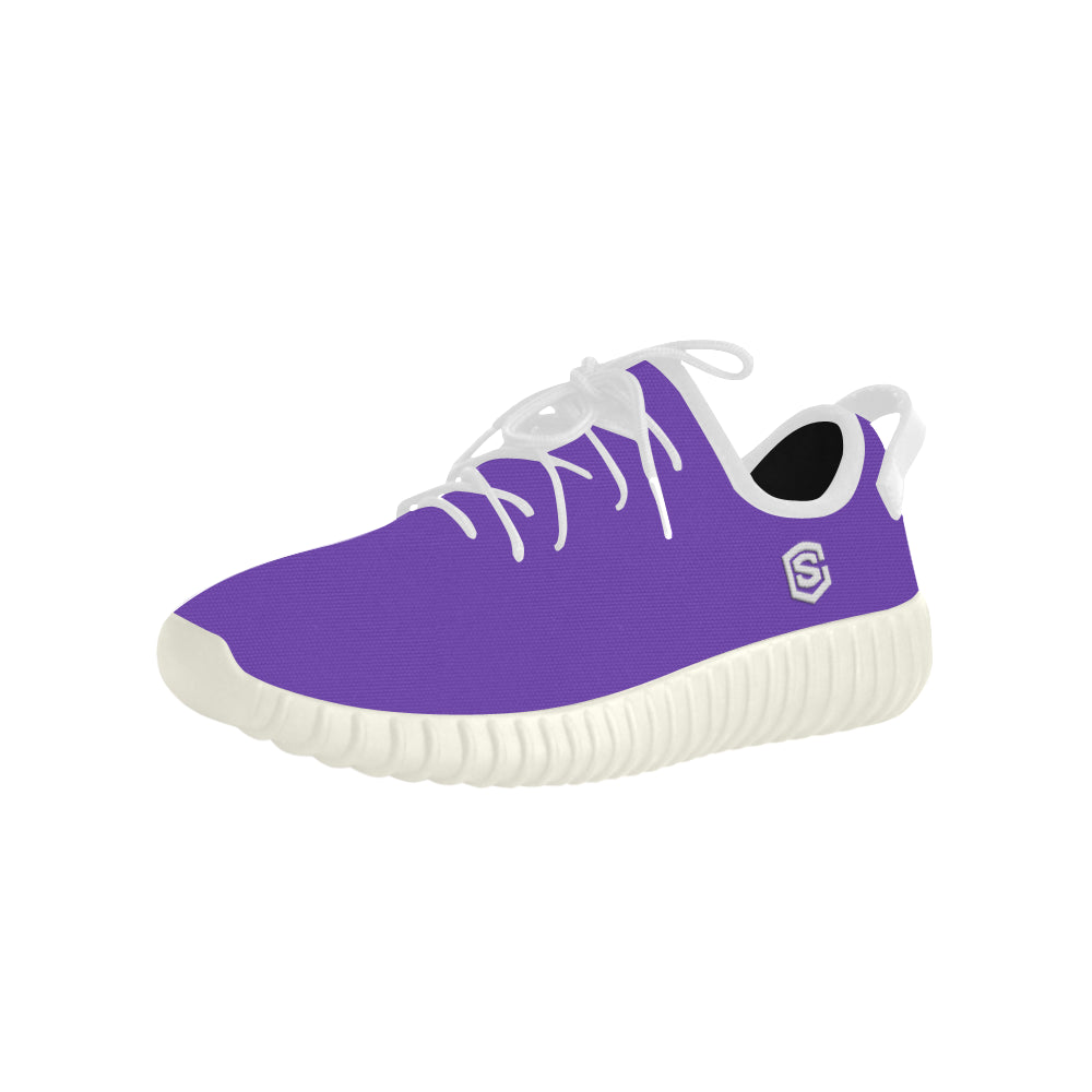 white logo Grus Women's Breathable Woven Running Shoes (Model 022)