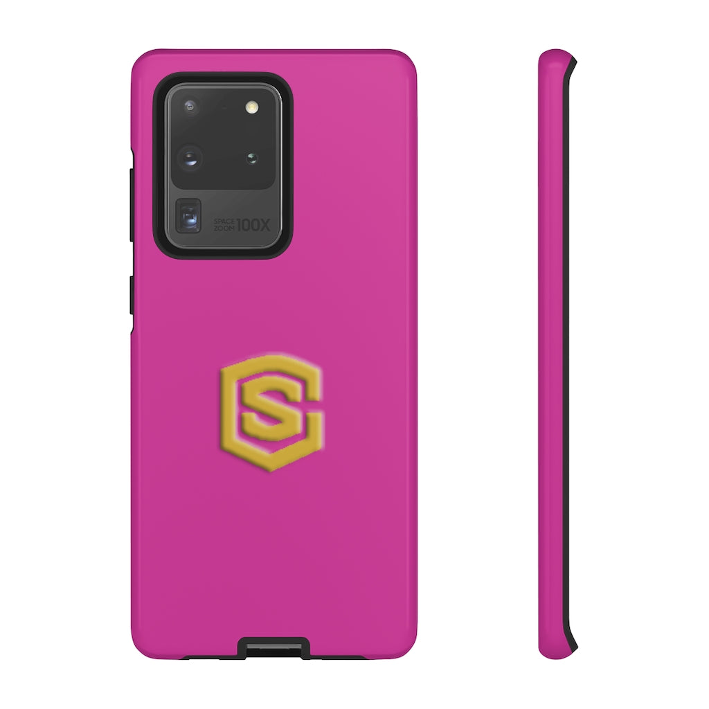 Pink Tough Cases Gold Logo