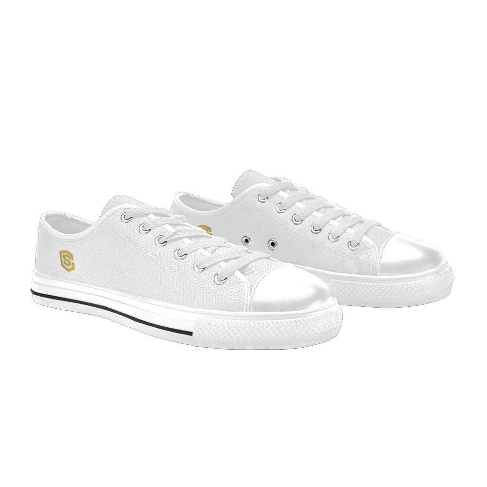 Gold Logo Men's Classic Canvas Shoes (Model 018)