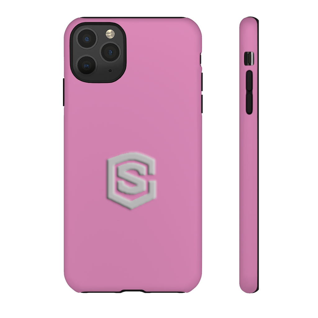 Pink Tough Cases Silver Logo