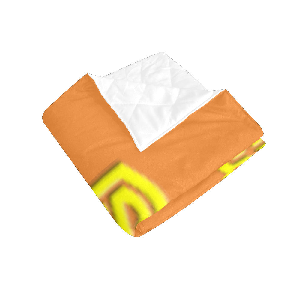 Orange Custom Quilt Yellow Logo Custom Quilt 50" x 60"