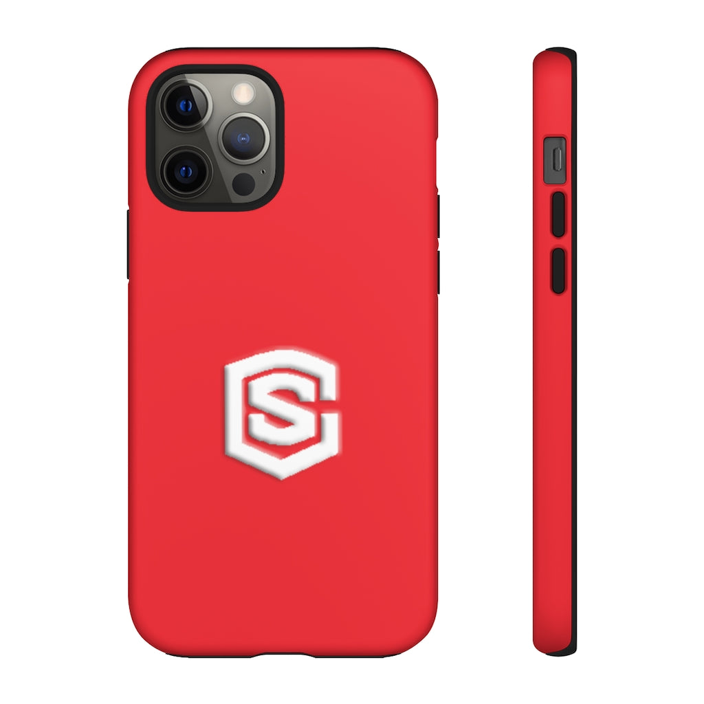 Red Tough Cases White Logo