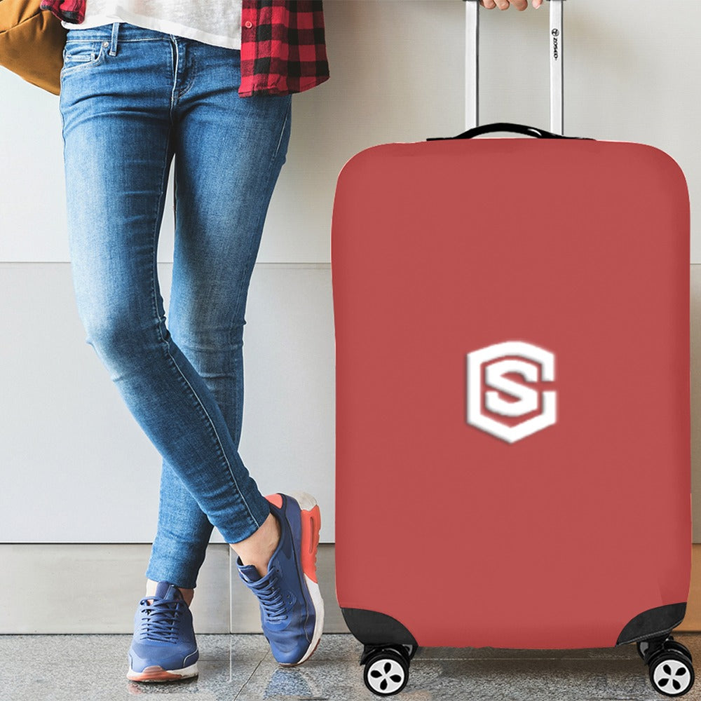 BROWN LUGGAGE COVER WITH WHITE LOGO Luggage Cover (Large Size) (26"-28")