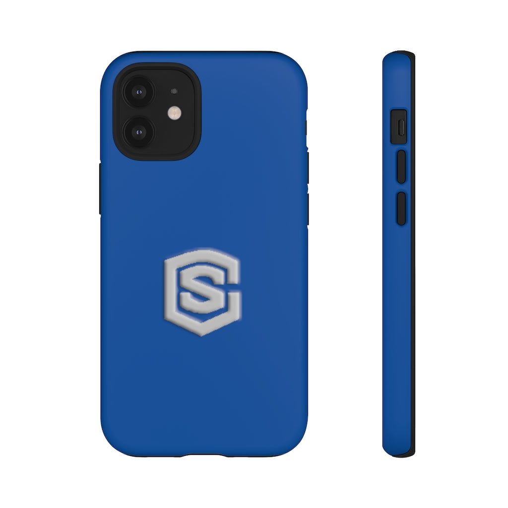 Blue Tough Cases Silver Logo