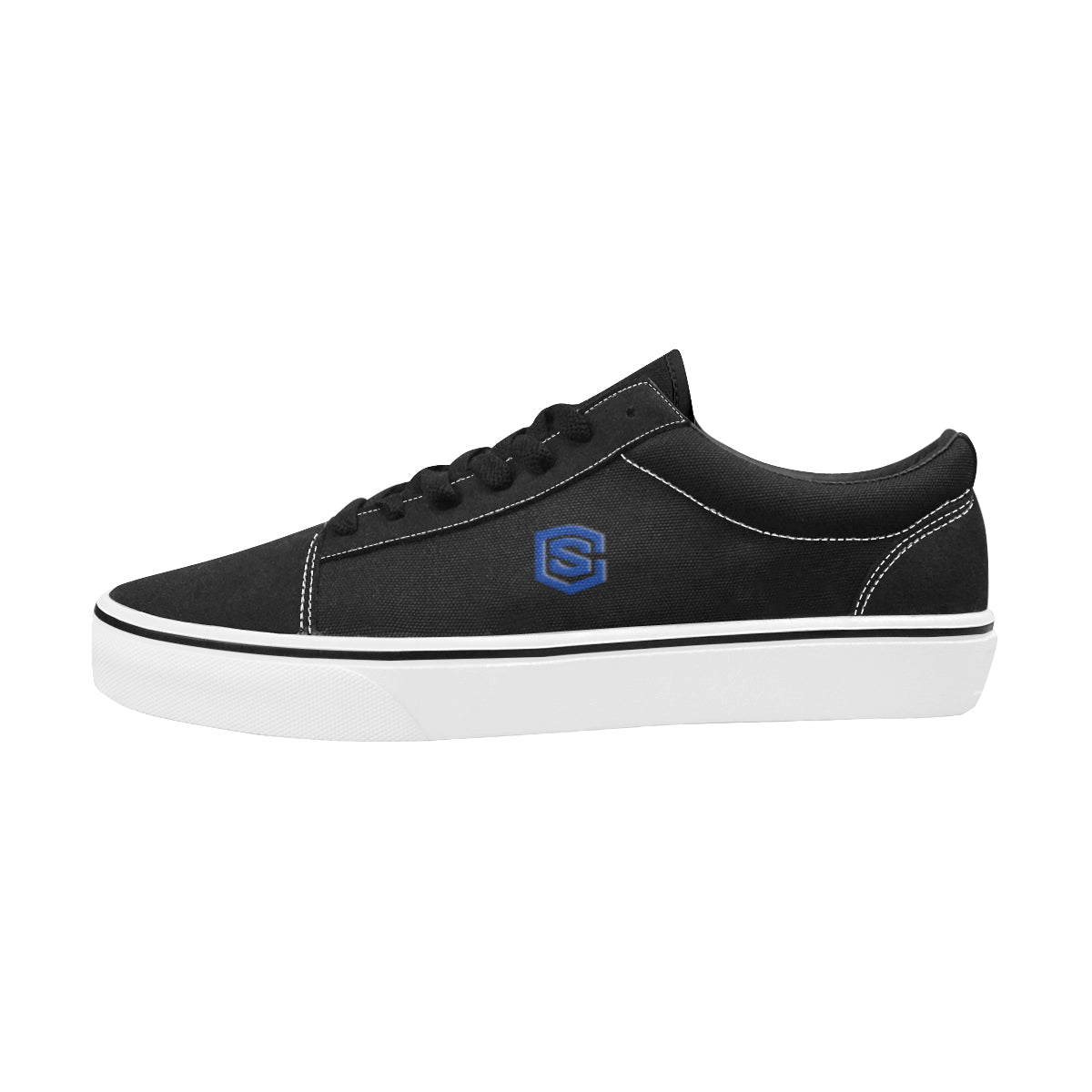 blue logo Men's Low Top Skateboarding Shoes (Model E001-2)