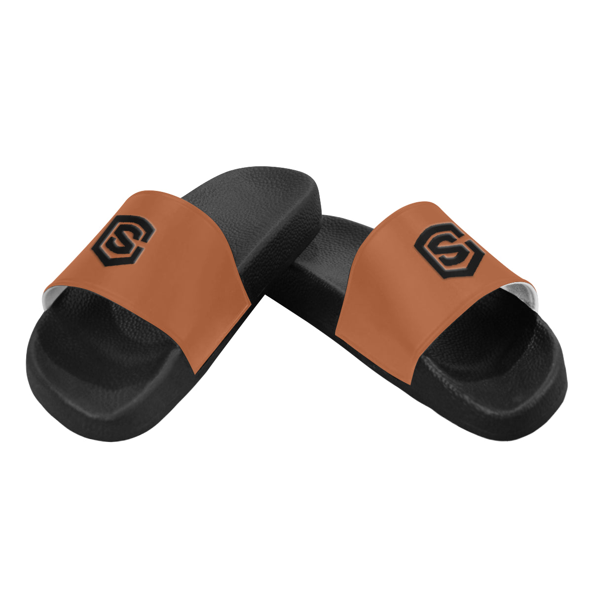black logo Men's Slide Sandals (Model 057)