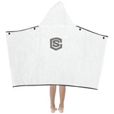 White Kids' Hooded Bath Towels with Silver Logo Kids' Hooded Bath Towels