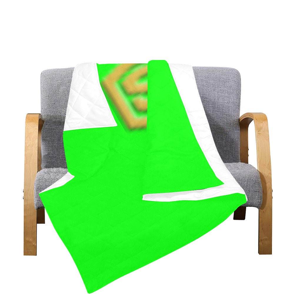 Green Quilt with Gold Logo Custom Quilt  70" x 80"