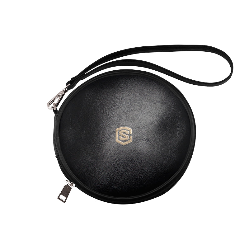 BLACK ROUND BAG brown logo Round Makeup Bag (Model 1625)