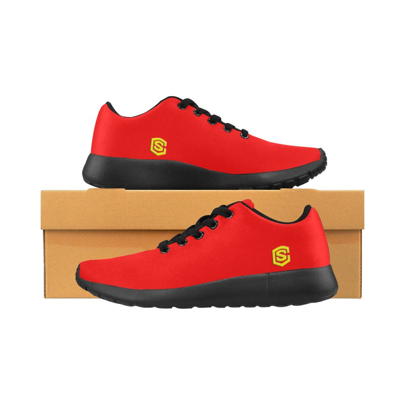 RED  KID SNEAKER ITH YELLOW LOGO Kid's Sneakers (Little Kid / Big Kid) (Model020)