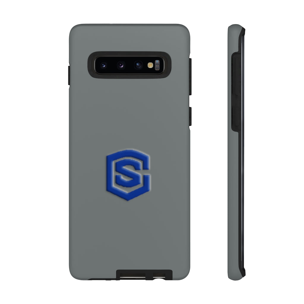 Grey Tough Cases Blue Logo