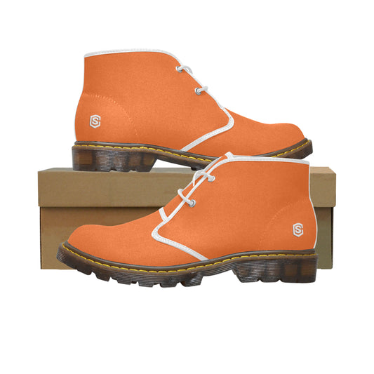 white Men's Canvas Chukka Boots (Model 2402-1)