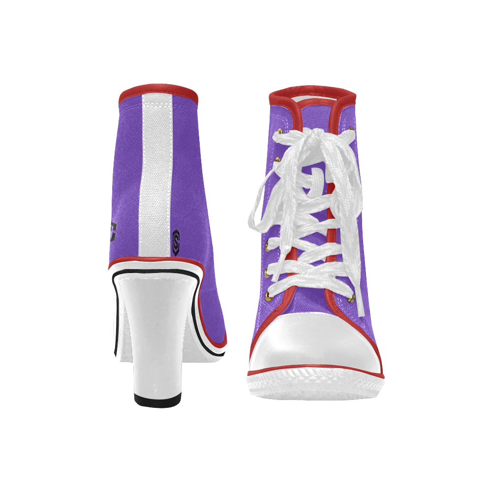 black logo Women's Lace Up Chunky Heel Ankle Booties (Model 054)