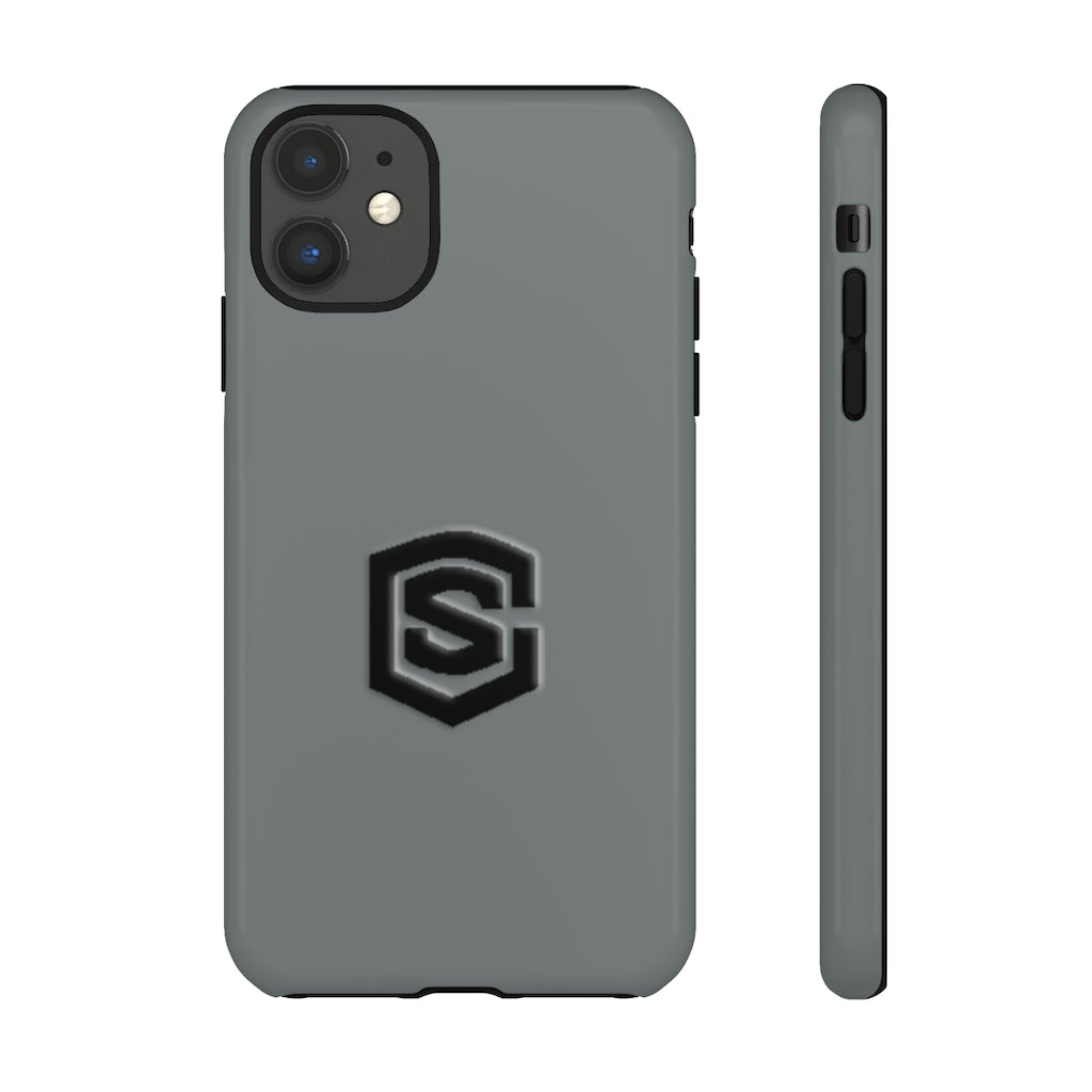 Grey Tough Cases Black Logo