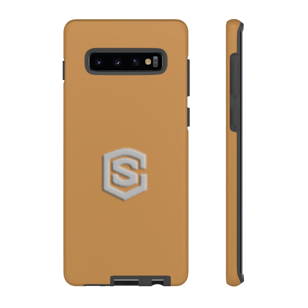 Brown Tough Cases Silver Logo
