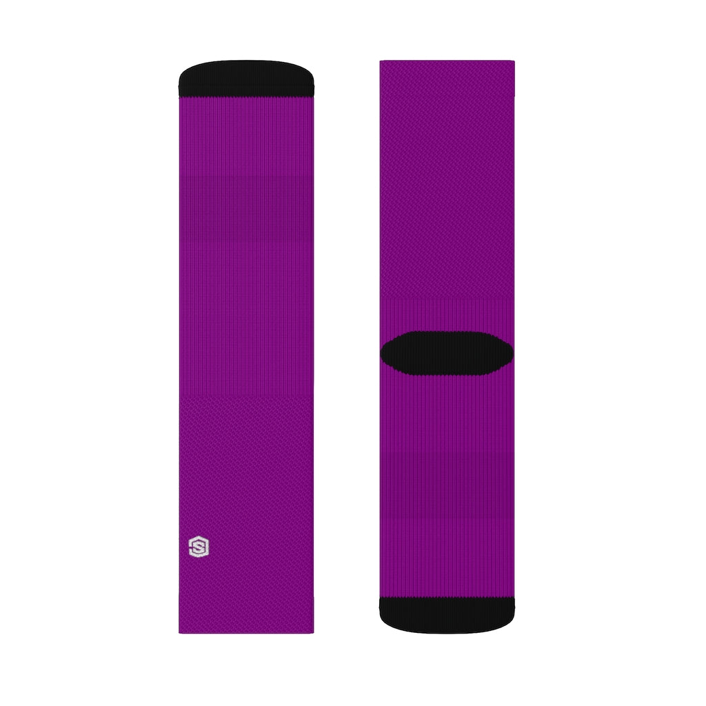 Purple Sublimation Socks with White Logo