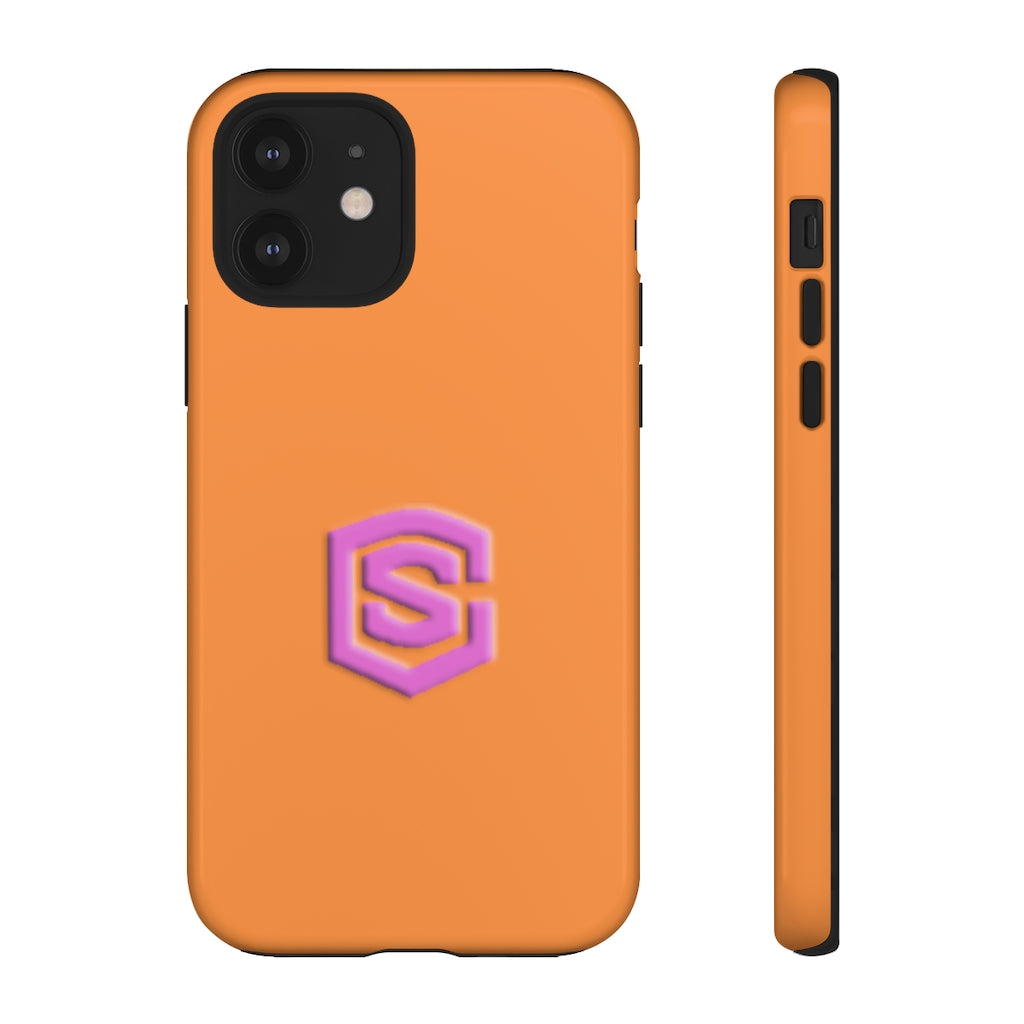 Orange Tough Cases Pink Logo