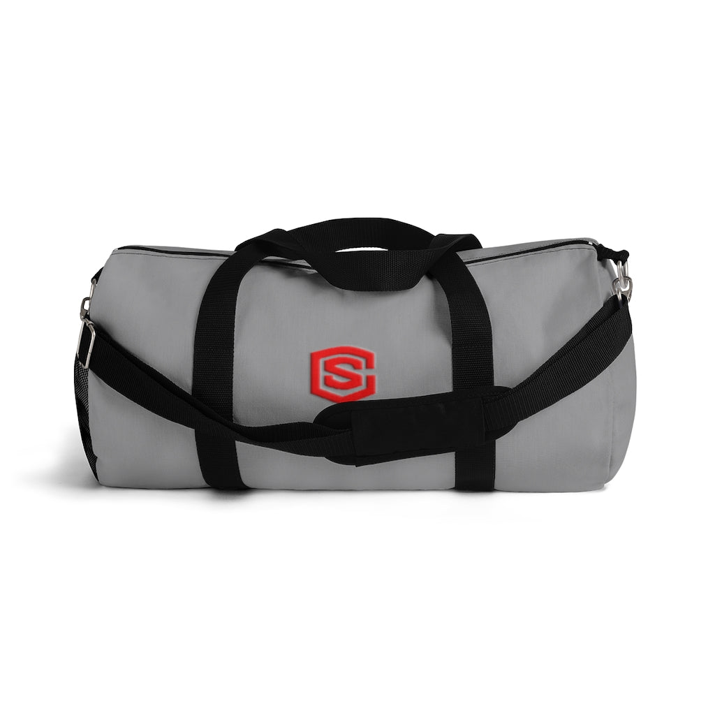 Grey Duffel Bag Red Logo