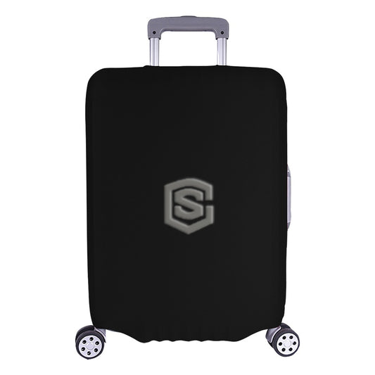 BLACK LUGGAGE COVER WITH GRAY LOGO Luggage Cover (Large Size) (26"-28")