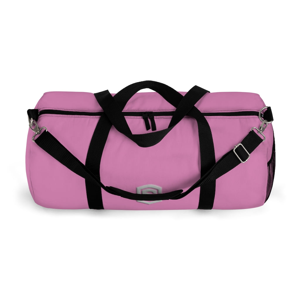 Pink Duffel Bag Silver Logo