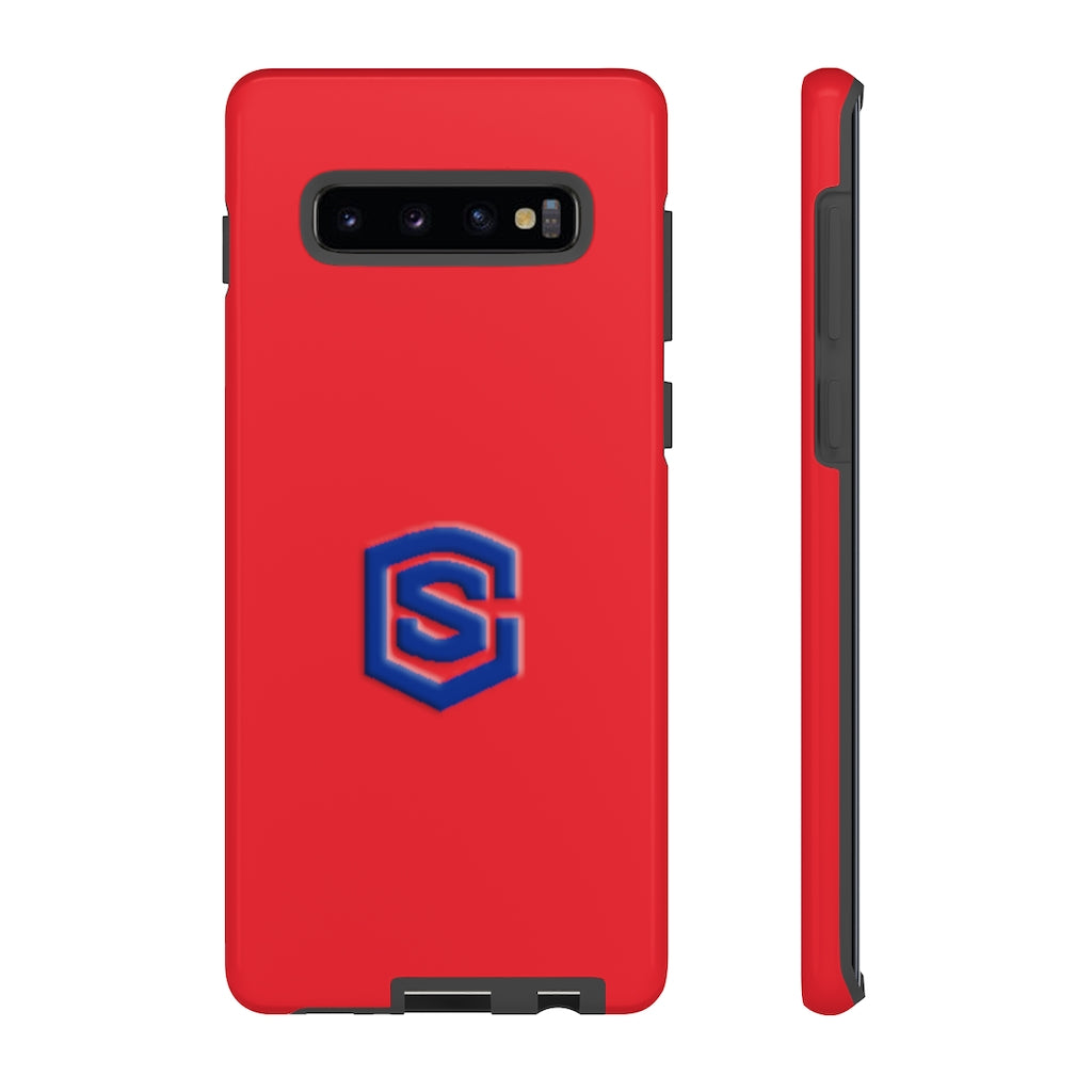 Red Tough Cases Blue Logo