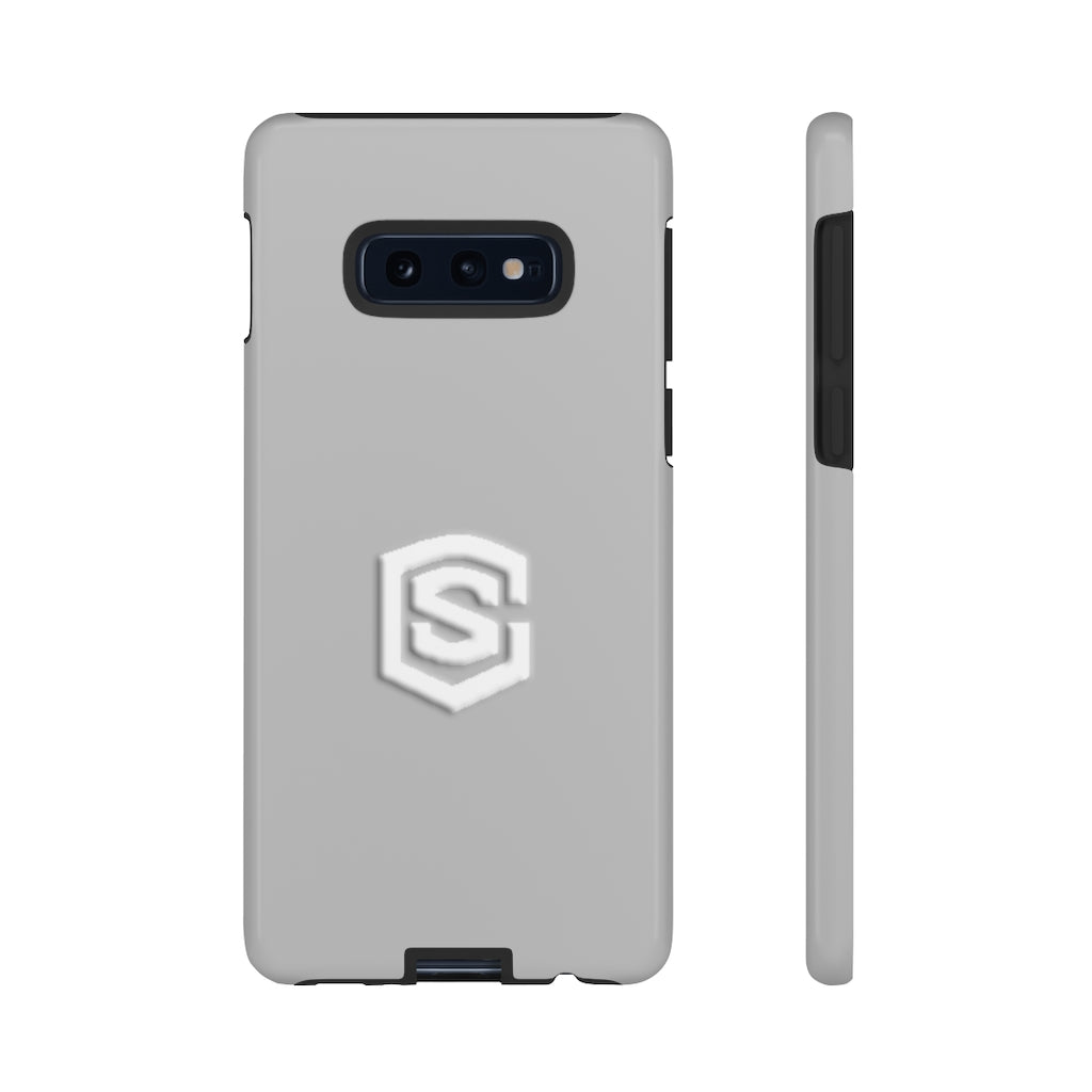 Grey Tough Cases White Logo