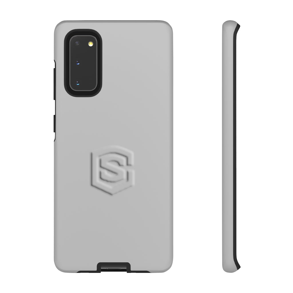 Grey Tough Cases Silver Logo