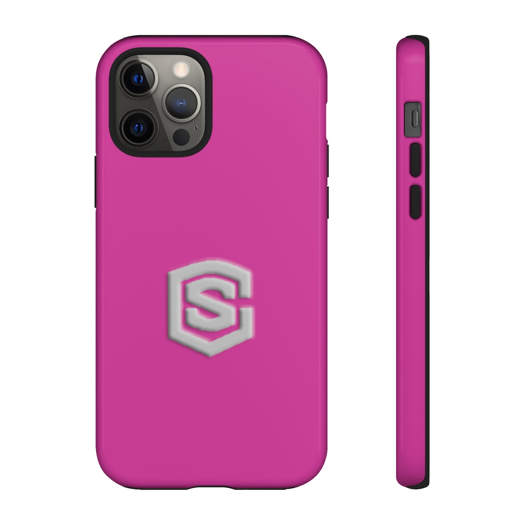 Pink Tough Cases Silver Logo
