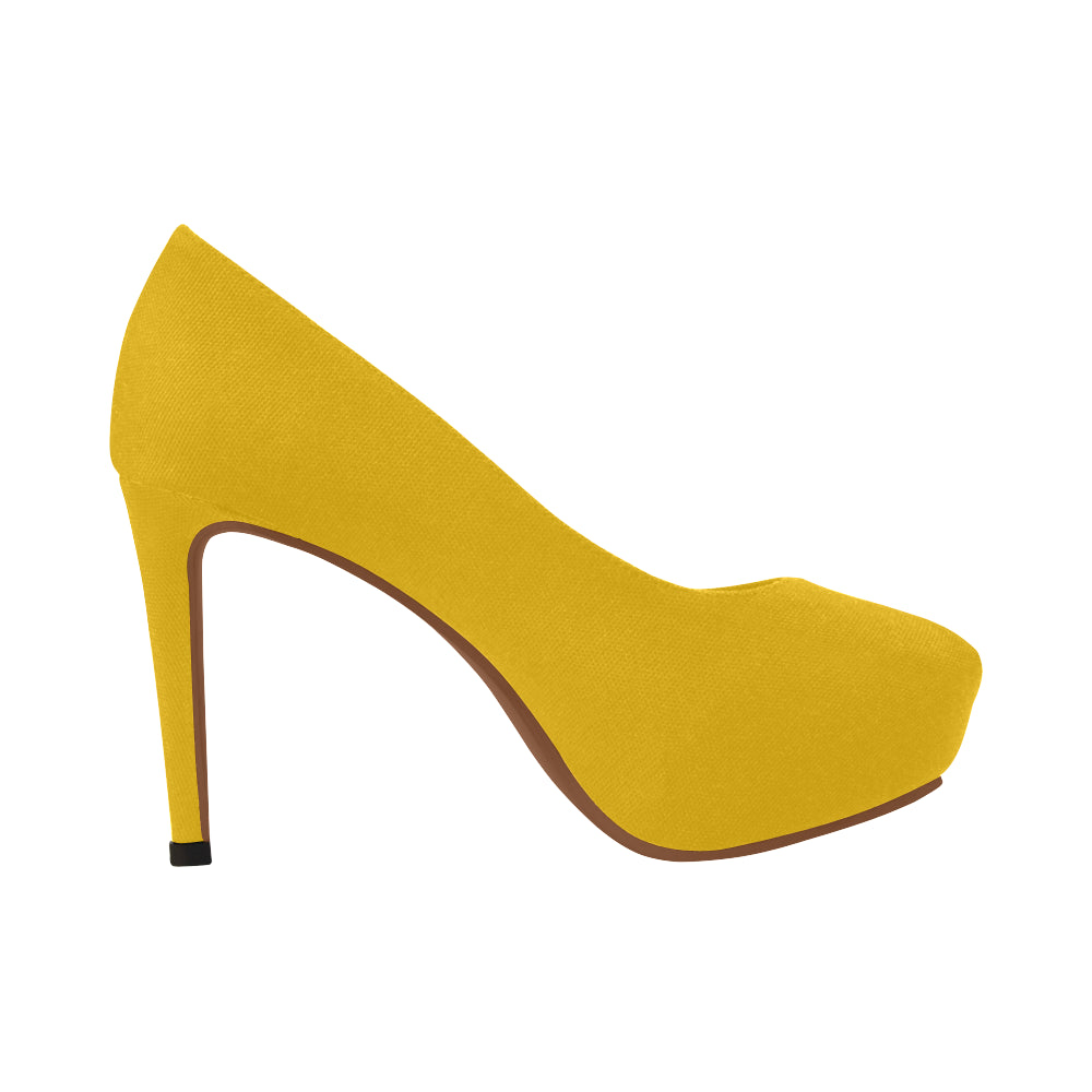 ORANGE Women's High Heels gold logo Women's High Heels (Model 044)