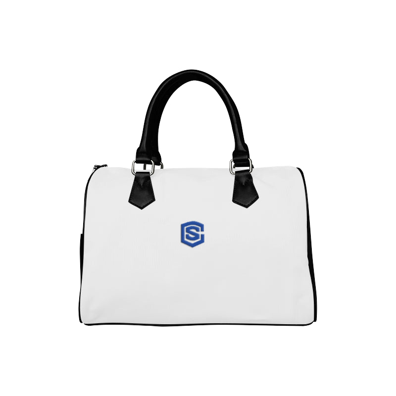 GRAY HANDBAG blue logo Boston Handbag (Model 1621)