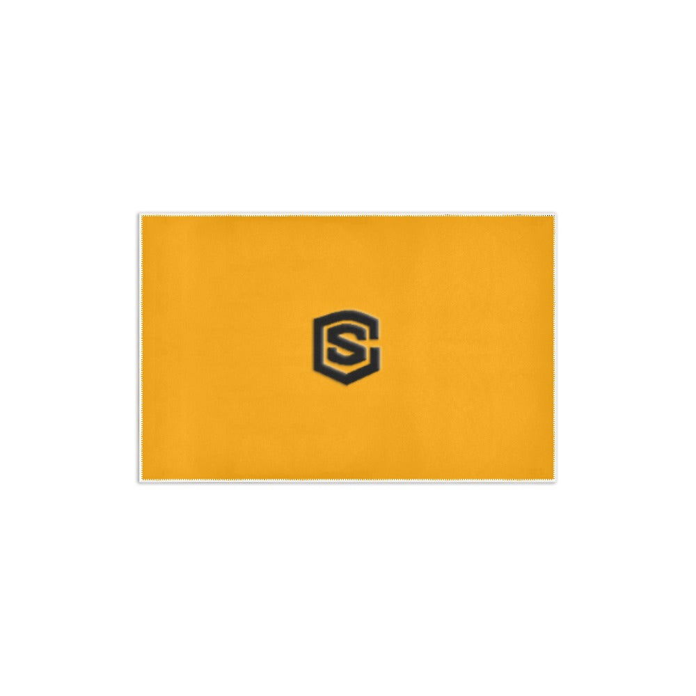 ORANGE SMALL AREA RUG WITH BLACK LOGO Area Rug 2.6' x 1.7'