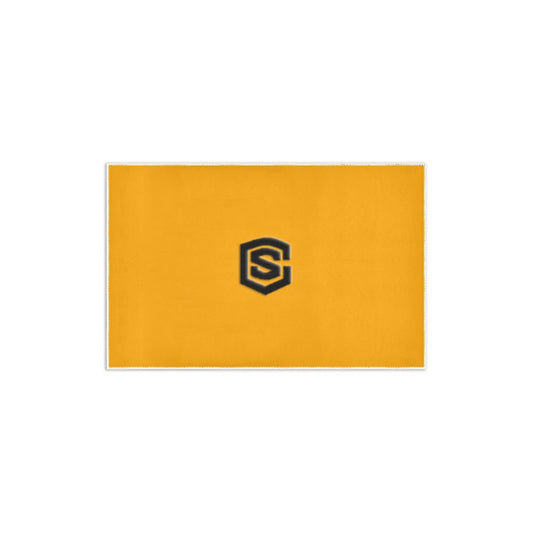 ORANGE SMALL AREA RUG WITH BLACK LOGO Area Rug 2.6' x 1.7'