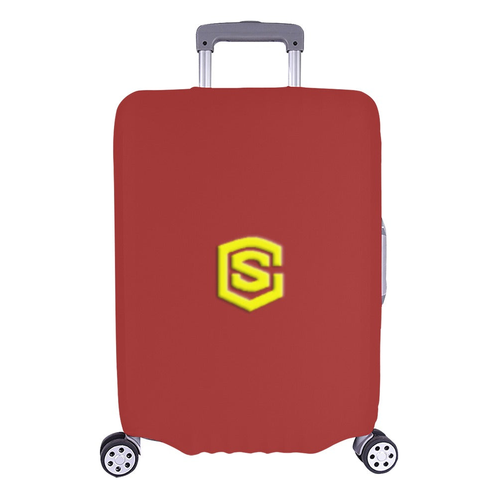 BROWN LUGGAGE COVER WITH YELLOW LOGO Luggage Cover (Large Size) (26"-28")