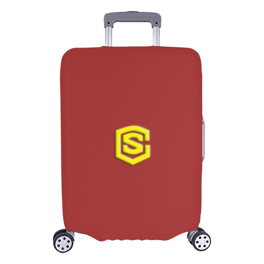 BROWN LUGGAGE COVER WITH YELLOW LOGO Luggage Cover (Large Size) (26"-28")